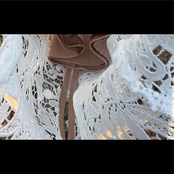 White House Black Market Cream Lace With Nude Lining Pencil Skirt - Picture 8 of 12